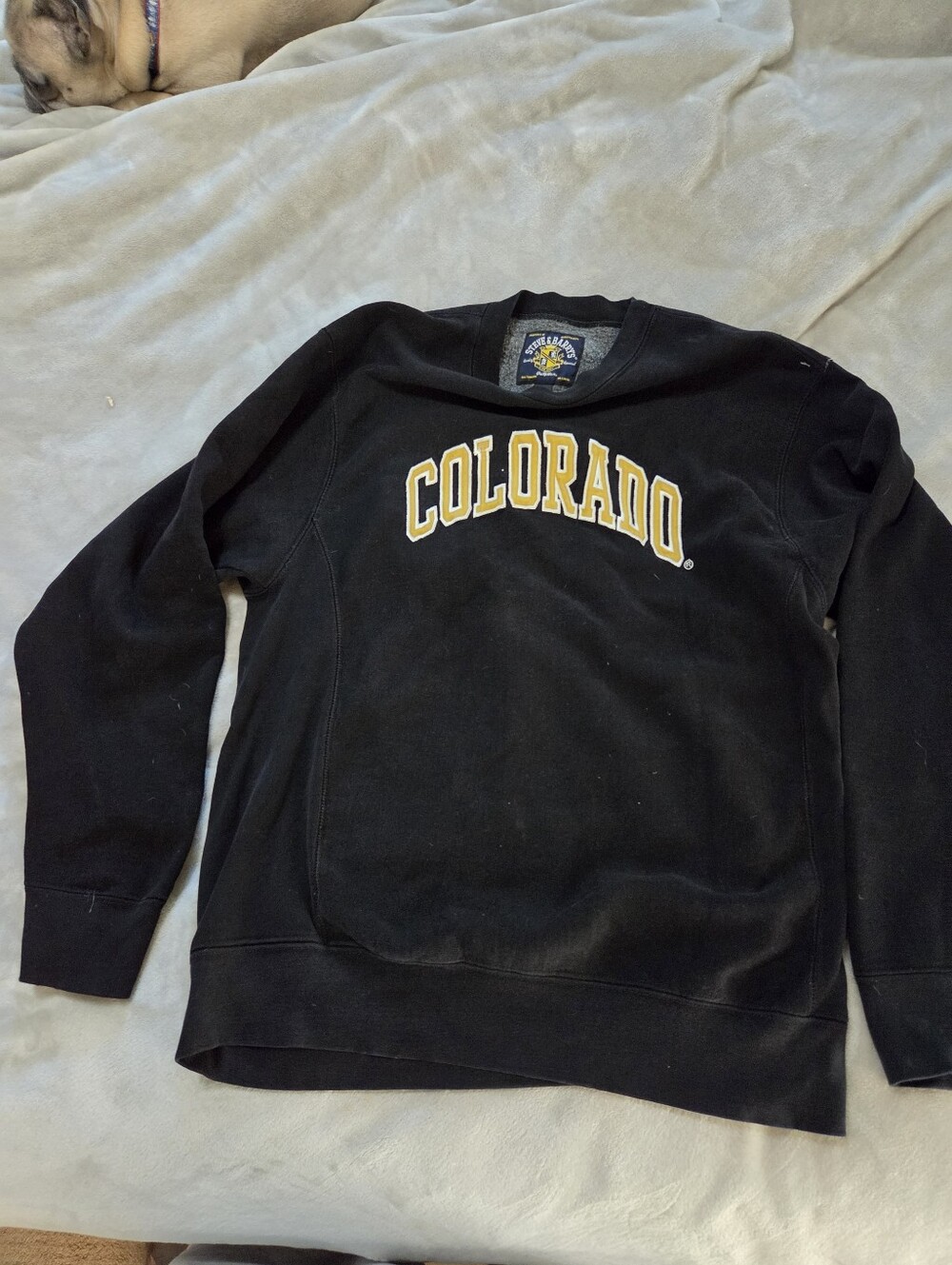 Vintage Steve & Barry's Black Colorado Crewneck Sweatshirt with Gold Lettering